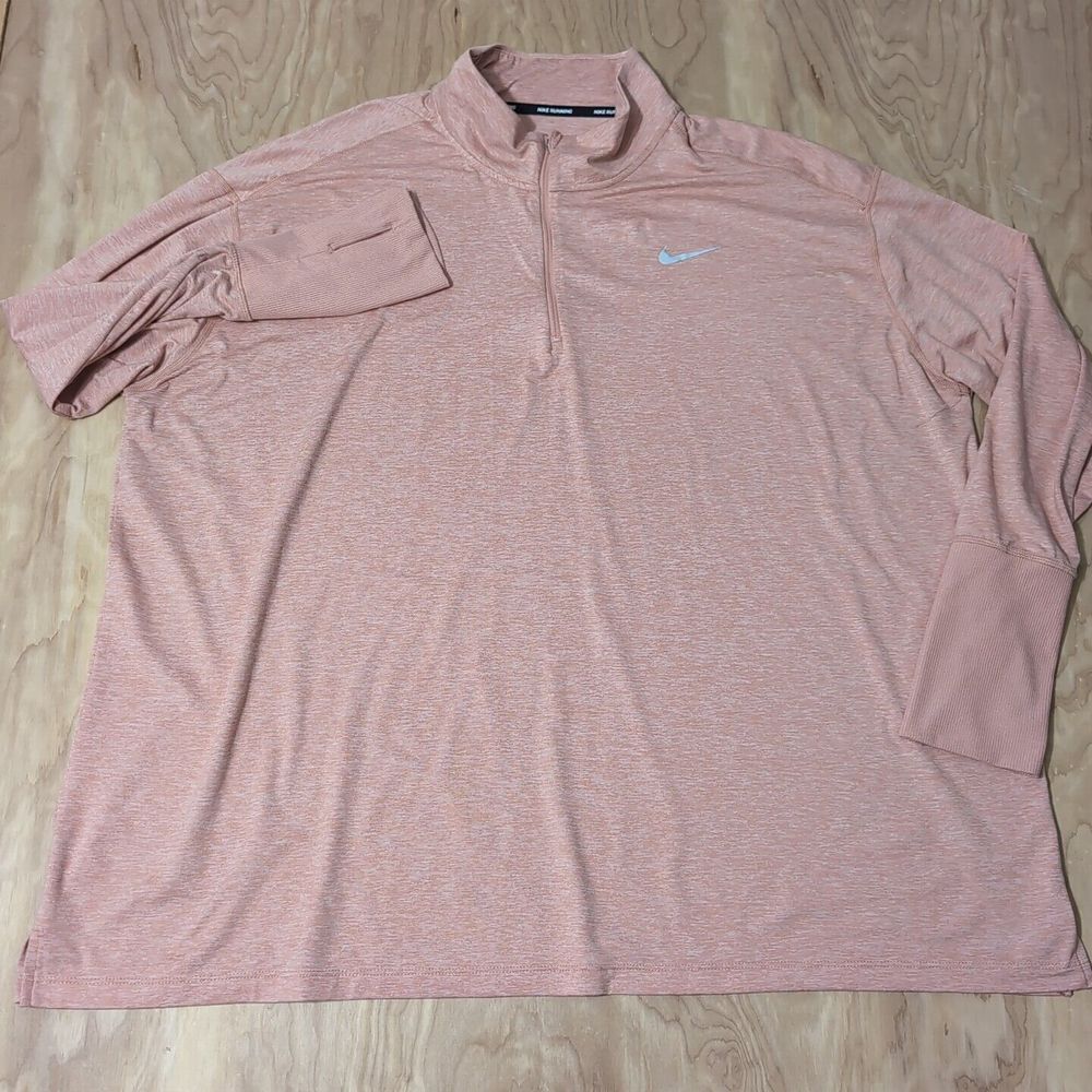 Nike Element Wmns 1/2-Zip Running Top heather Pink Size 3X CU3220 Thumb Holes - Picture 2 of 8